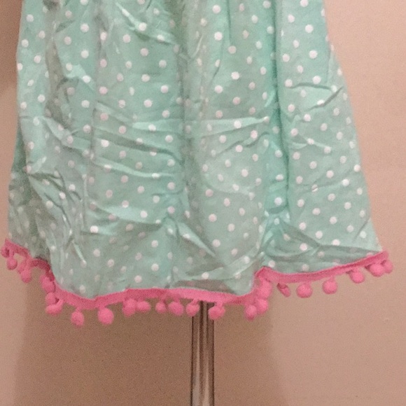 HOST PICK Little Girls Mint Polka Dot Dress - Picture 4 of 5